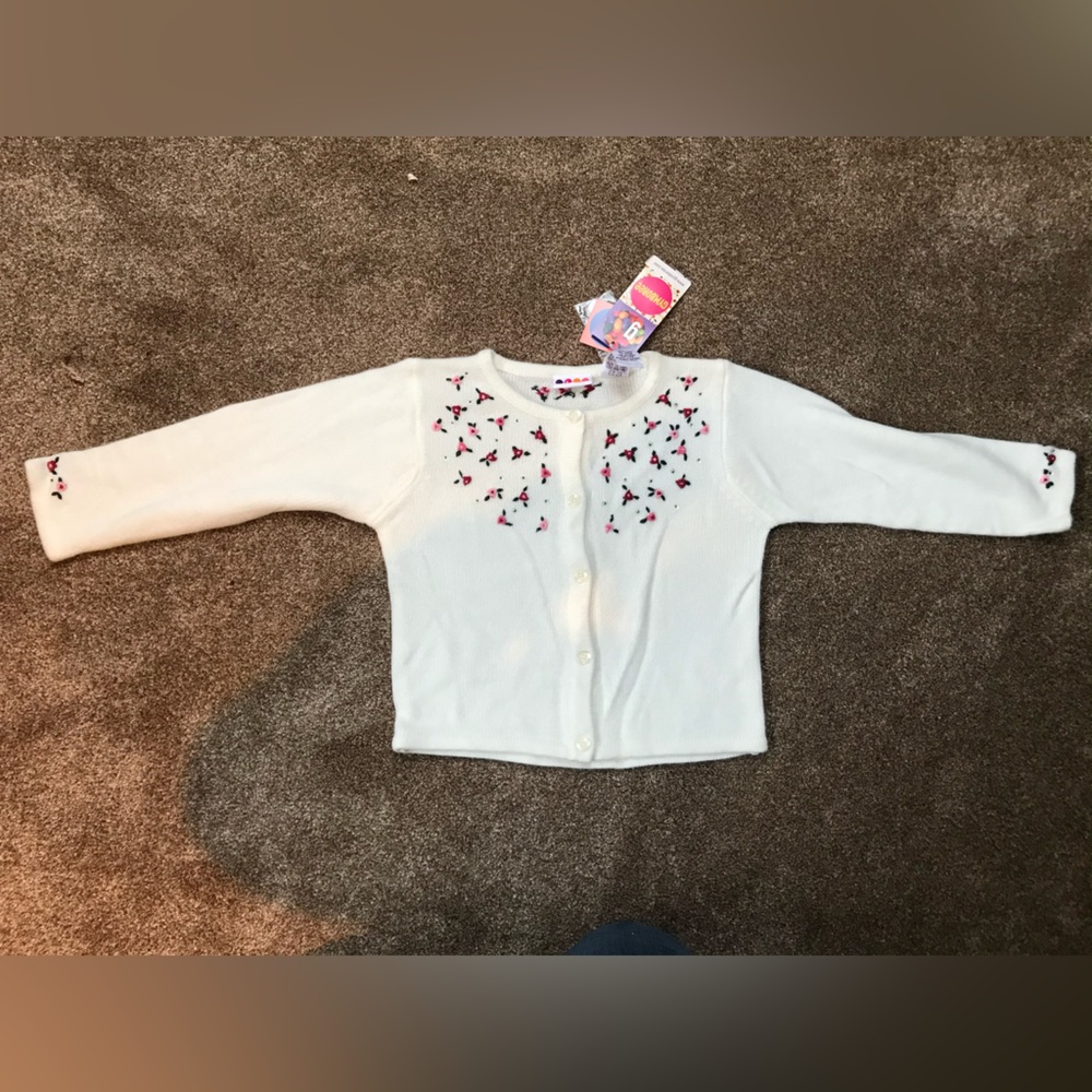 Vintage gymboree rose embroidered sweater size 4 NWT